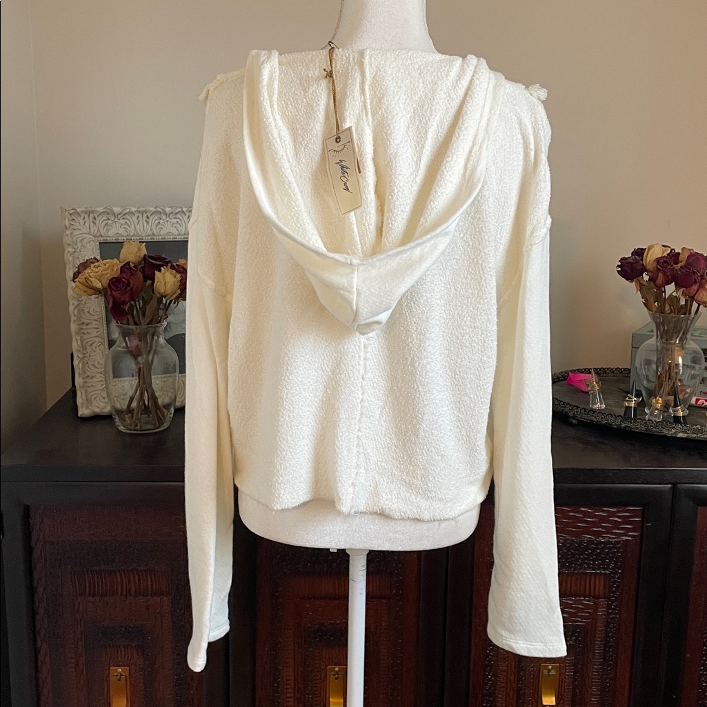 White Crow Toluca Terry Cloth Cropped Hoodie Size Medium — image 3 of 8
